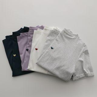 Crewneck Embroider Heart Oversize Top