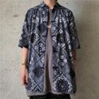 Couple Matching Short Sleeve Frog Button Print Shirt