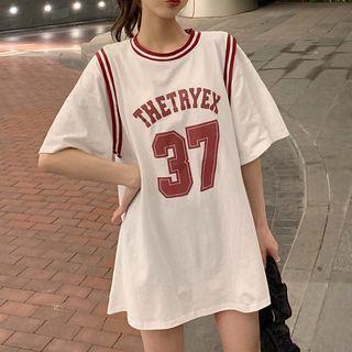 Mock Two Piece Print Short Sleeve T-shirt