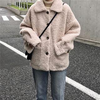 Fleece Open Front Jacket Almond - One Size