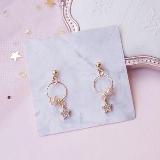 Hoop Star Dangle Earring / Clip-on Earring