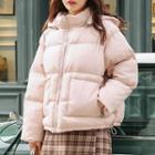 Hooded Padded Jacket Pink - One Size