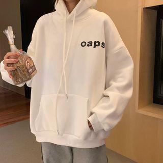 Plain Lettering Print Hoodie