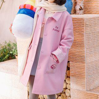 Plane Embroidered Dotted-cuff Trench Coat