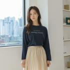 Letter-printed Long-sleeve Boxy T-shirt