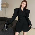 One-button Blazer / Buckled Waist Belt