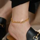 Chunky Stainless Steel Anklet Anklet - Gold - One Size
