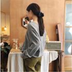 Loose-fit Plain Wool Blend Cardigan