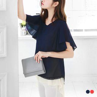 High-low Chiffon Layered Blouse
