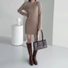 Round-neck Mini Rib-knit Dress