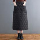 Quilted A-line Midi Skirt