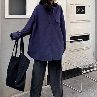 Plain Shirt/ Wide-leg Pants