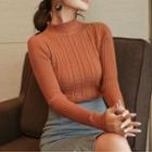Mock-neck Sweater Khaki - One Size