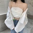Shirred Tube Top / Cropped Shirt