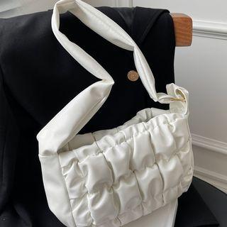 Wide Strap Quilted Shoulder Bag