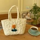 Floral Tote Bag Beige - One Size