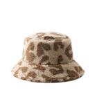 Leopard Print Shearling Bucket Hat