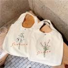 Flower Embroidered Tote Bag (various Designs)