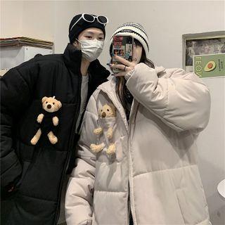 Couple Matching Bear Padded Zip Jacket