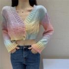 Tie-dye Knit Sweater Rainbow - As Shown In Figure - One Size