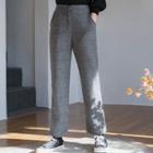 Band-waist Check Dress Pants