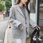 Herringbone Wool Jacket Gray - One Size