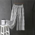 Striped Wide Leg Pants Stripe - Black & White - One Size