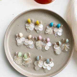 Disc Shell Fringed Earring