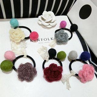 Knit Flower Hair Tie