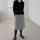 Welt-pocket Twill A-line Skirt