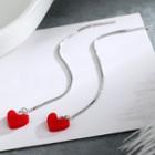 Acrylic Heart Dangle Earring 1 Pair - Acrylic Heart Dangle Earring - White Gold - One Size