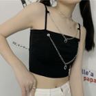 Chain Detail Cropped Tank Top