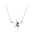 925 Sterling Silver Simple Star Necklace With Austrian Element Crystal Silver - One Size