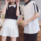 Two-tone Short-sleeve Couple Matching Polo Shirt