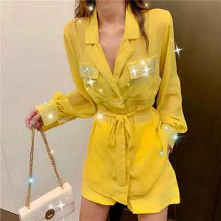 Set: Long Sleeve Blouse + Shorts