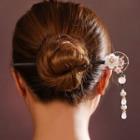 Resin Flower Stone Bead & Pearl Hair Stick