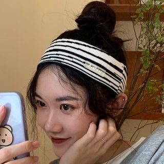 Striped Face Wash Headband Black & White - One Size