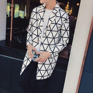 Geometric Pattern Single-breasted Coat