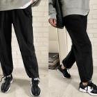 Drawstring-hem Jogger Pants Black - One Size