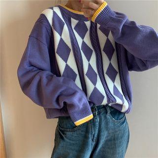 Pattern Round Neck Sweater