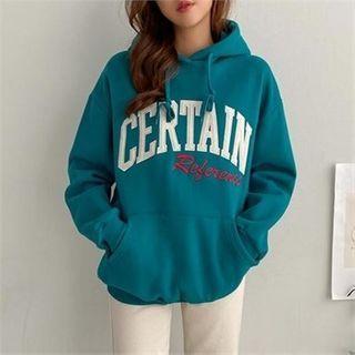 Hooded Letter Print Napped Sweatshirt