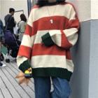Color Block Striped Loose Sweater