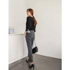Plus Size Tab-front Turn-up Hem Straight-cut Dress Pants