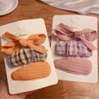 Set Of 3 : Bow / Fabric Hair Clip (assorted Designs)