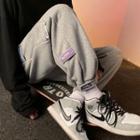Applique Fleece Lined Harem Pants