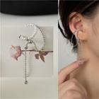 Faux Pearl Drop Ear Cuff 1 Pc - Silver - One Size