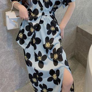 Flower Print Skirt Skirt - One Size
