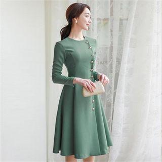 Button-through Flare Dress
