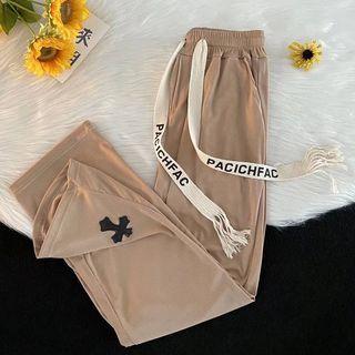 Crisscross Applique Wide Leg Pants