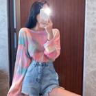 Print Long-sleeve Loose-fit T-shirt As Figure - One Size